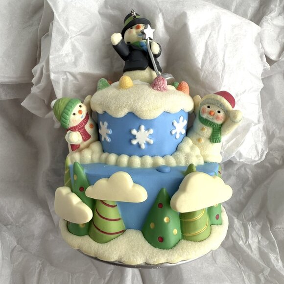 Hallmark Keepsake Ornament Marshmallow World Magic 2014 Snowman NEW - Picture 4 of 4